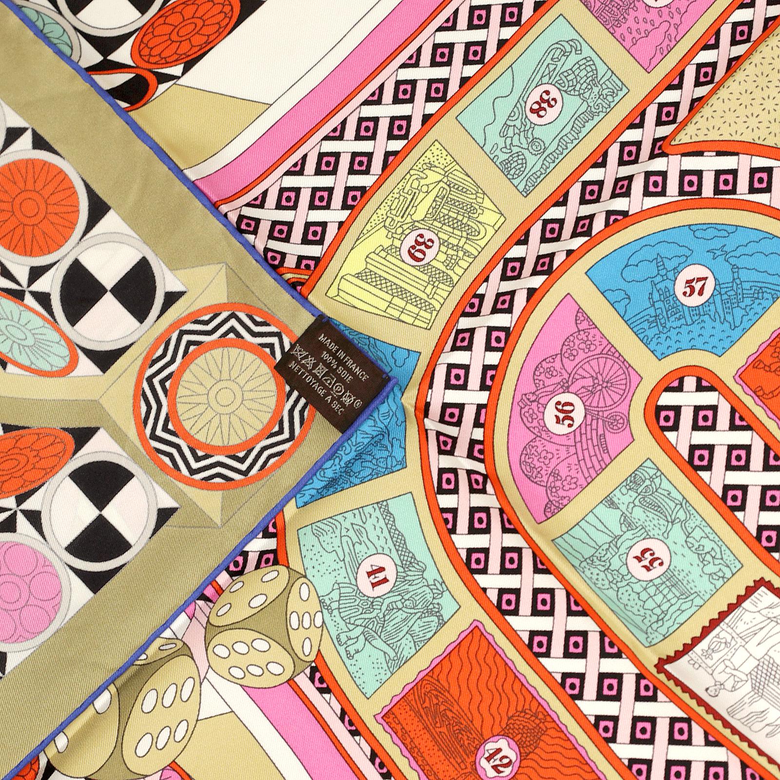 Hermes Scarf "Le Tour du Monde en 63 Cases" by Pierre Marie 90cm Silk | Carre Foulard