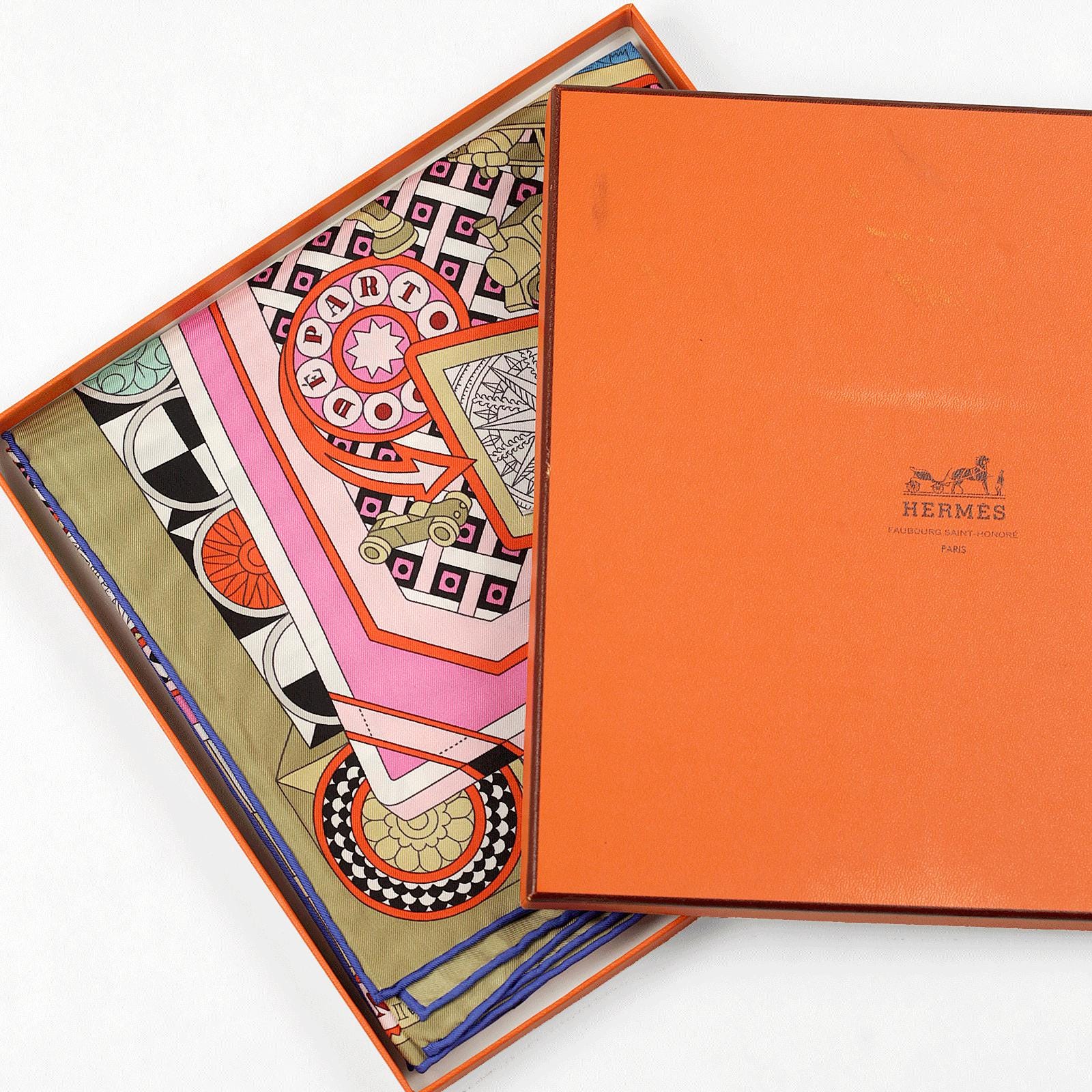 Hermes Scarf "Le Tour du Monde en 63 Cases" by Pierre Marie 90cm Silk | Carre Foulard