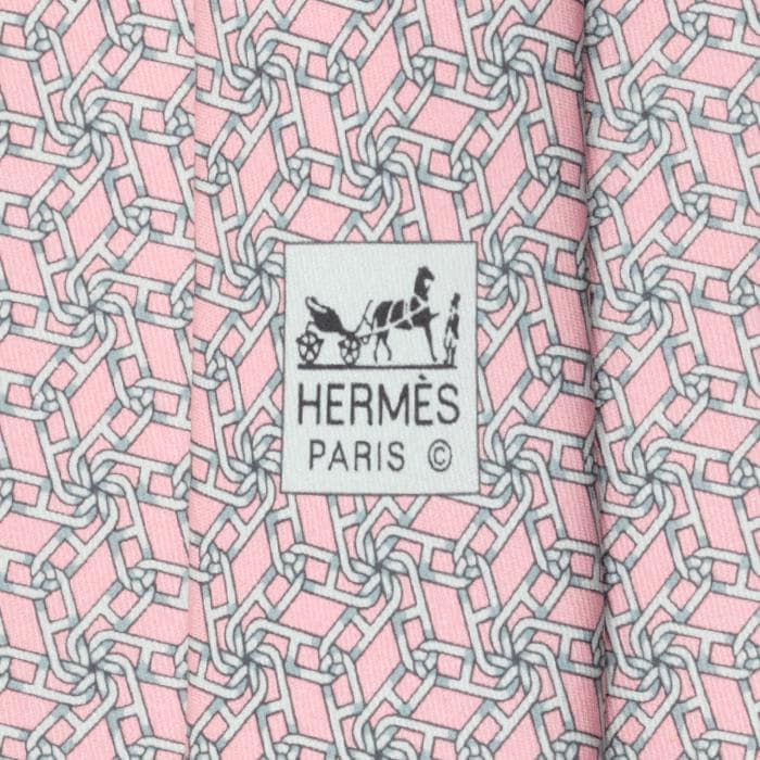 Hermes Men's Silk Tie Chaine d'Ancre Pattern 5450 | Necktie Cravate
