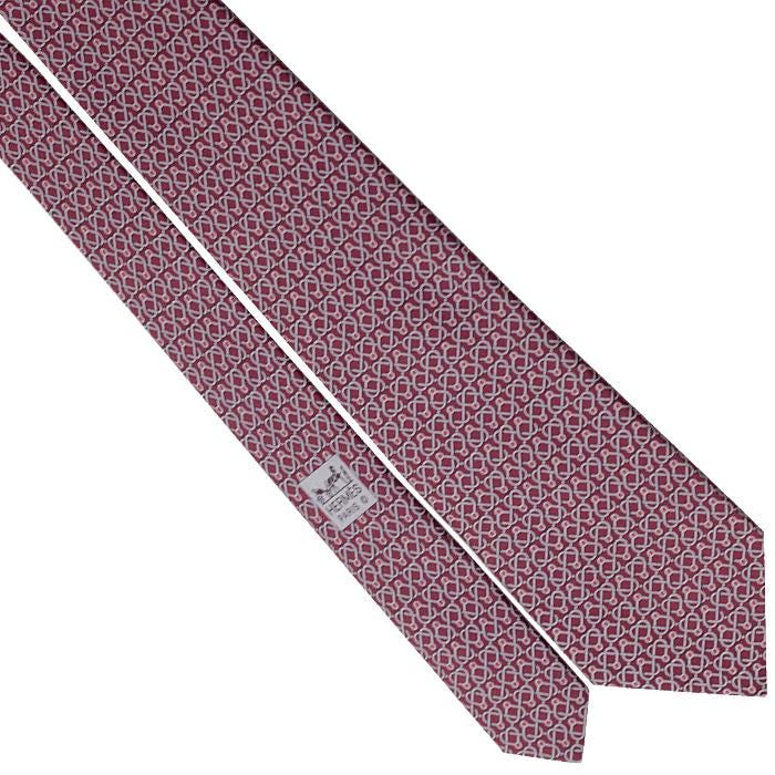Hermes Men's Silk Tie Equestrian Geometric Pattern 5594 | Necktie Cravate