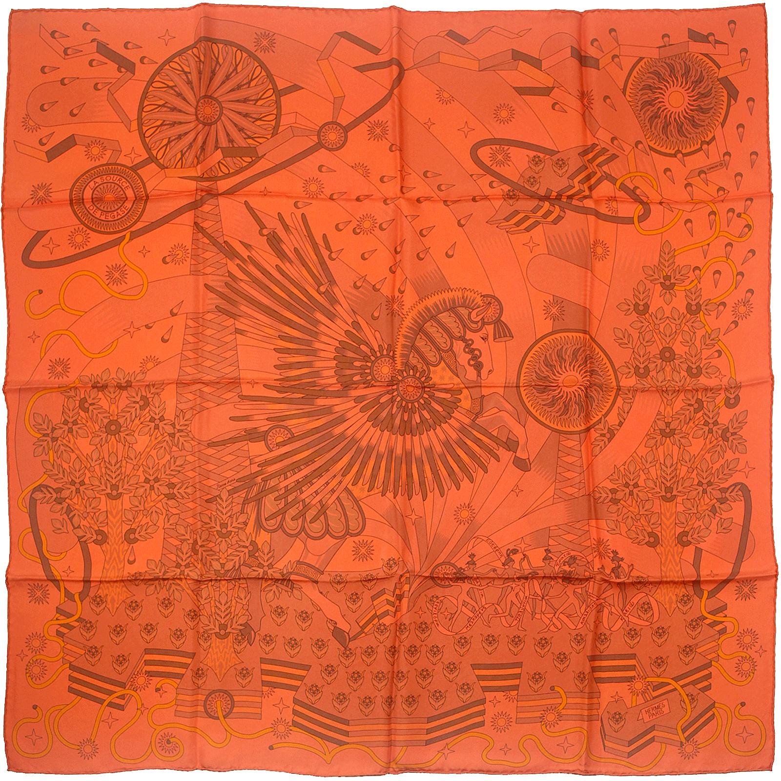 Hermes Scarf "La Source de Pegase" by Pierre Marie 90cm Silk Dip Dye | Carre Foulard
