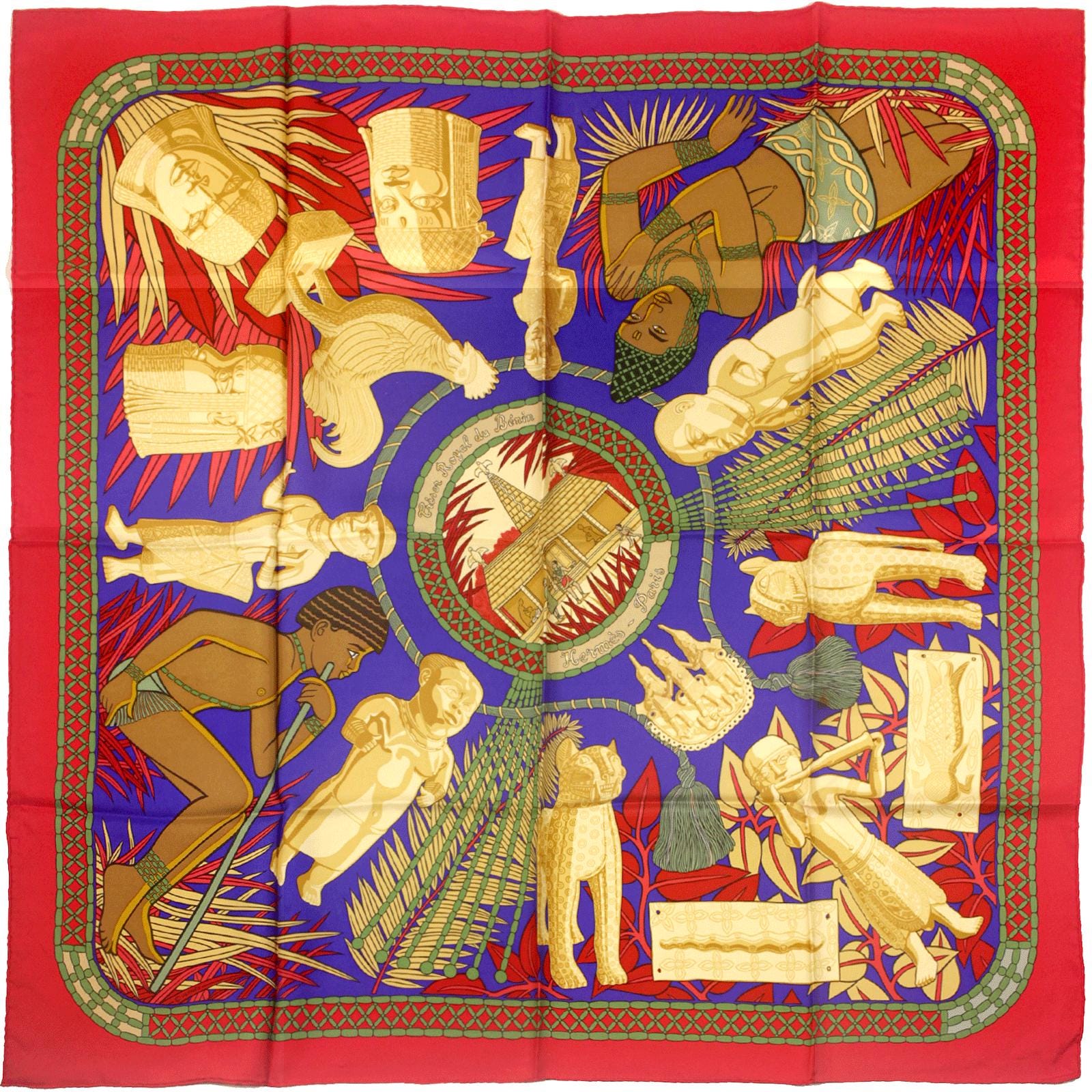 Hermes Scarf "Tresor Royal du Benin" by Sophie Koechlin 90cm Silk | Carre Foulard