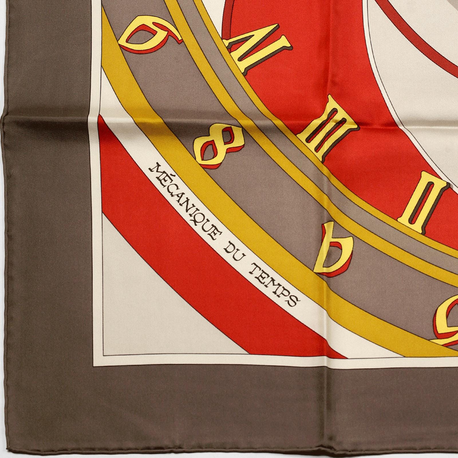 Hermes Scarf "Mecanique du Temps" by Loic Dubigeon 90cm Silk | Carre