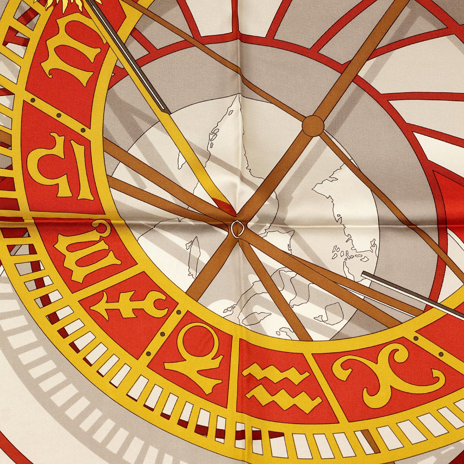 Hermes Scarf "Mecanique du Temps" by Loic Dubigeon 90cm Silk | Carre