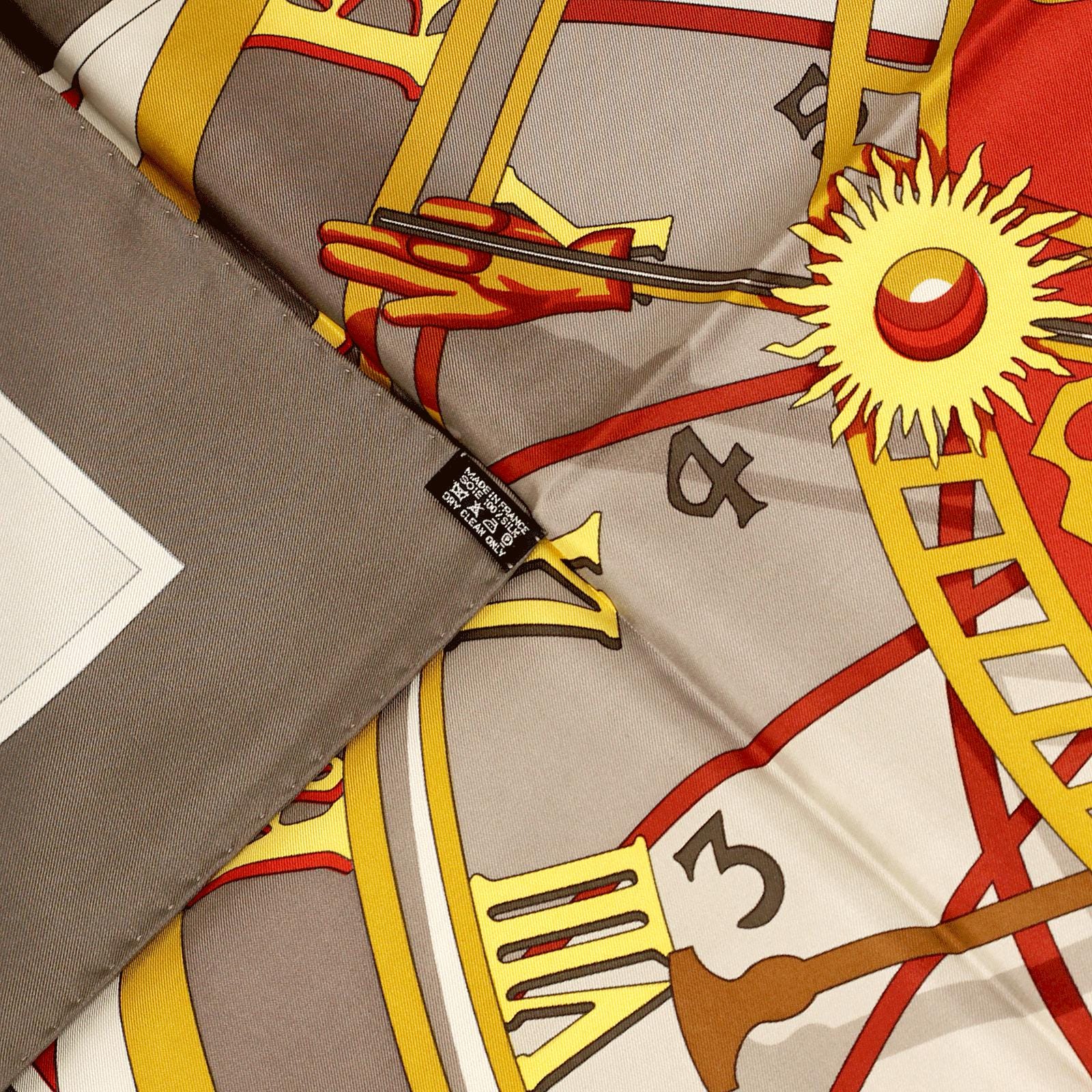 Hermes Scarf "Mecanique du Temps" by Loic Dubigeon 90cm Silk | Carre