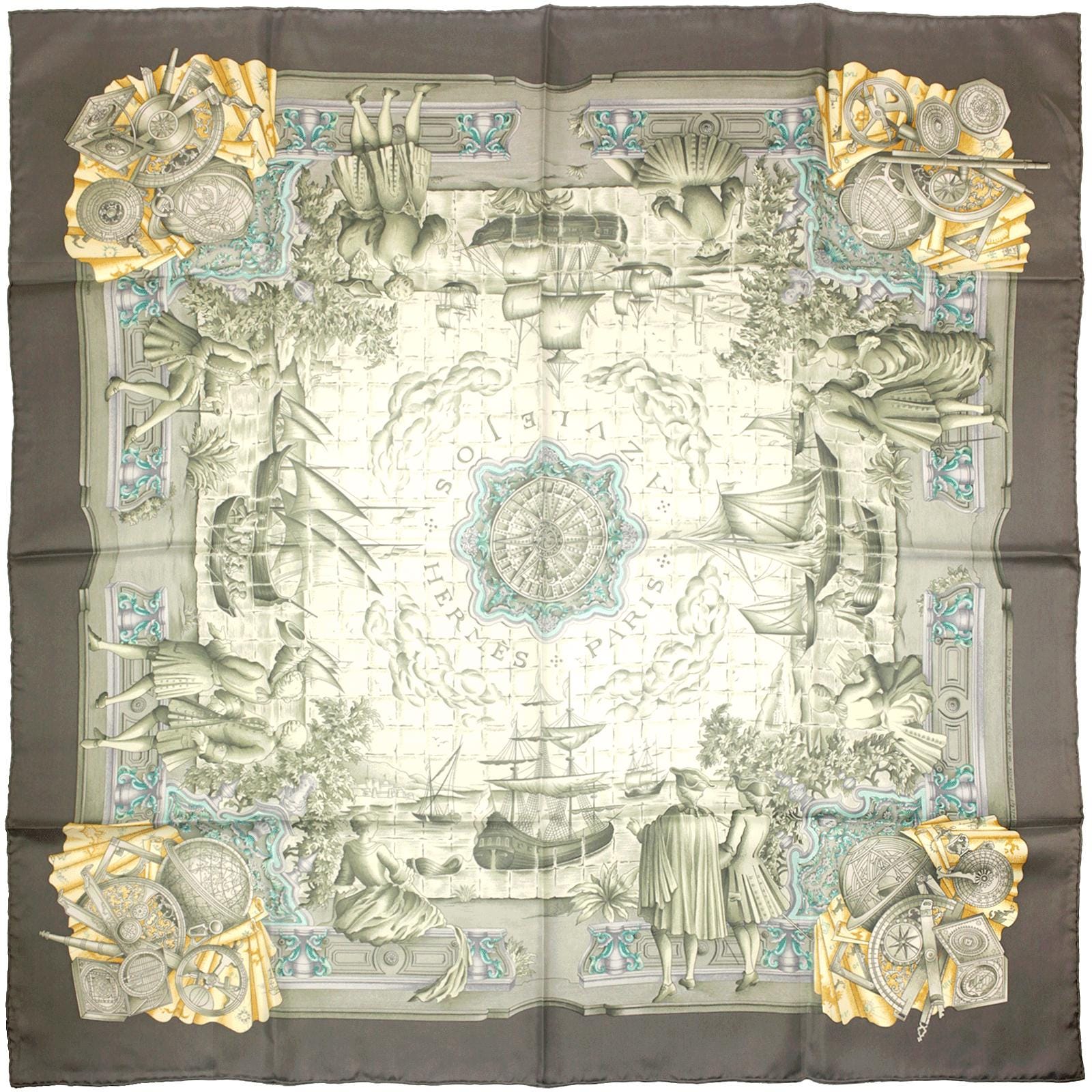 Hermes Scarf "Azulejos" by Catherine Baschet 90cm Silk | Carre Foulard