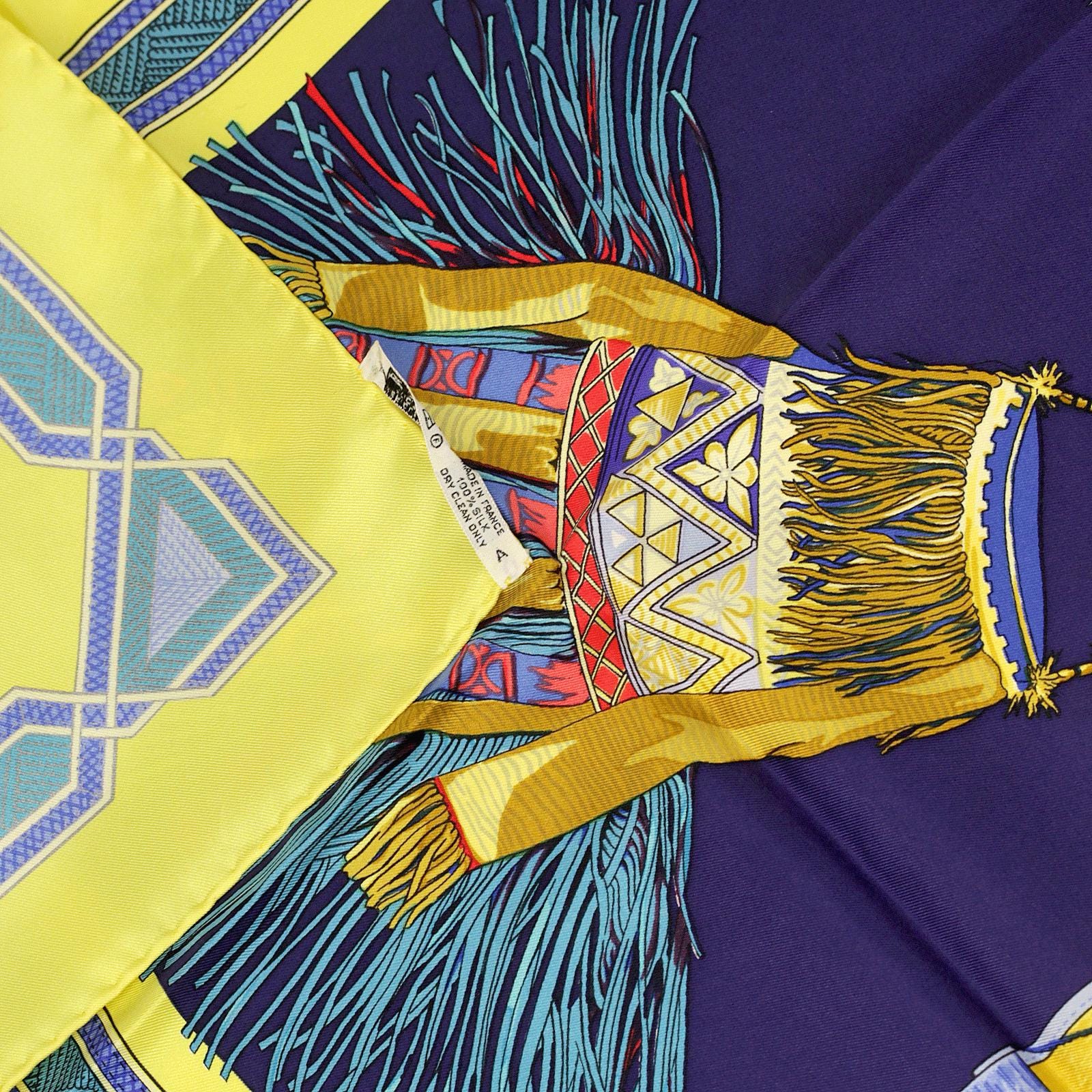 Hermes Scarf "Cuirs du Desert" by Françoise De La Perriere Vintage 90cm Silk | Carre Foulard