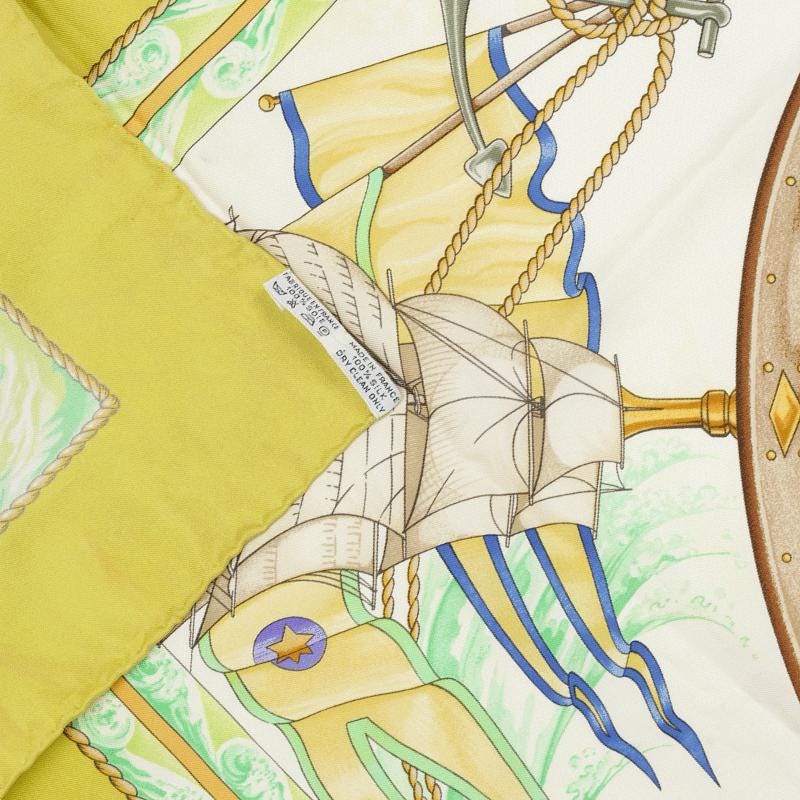 Hermes Scarf "Vive le Vent" by Laurence Bourthoumieux Vintage 90cm Silk | Carre Foulard