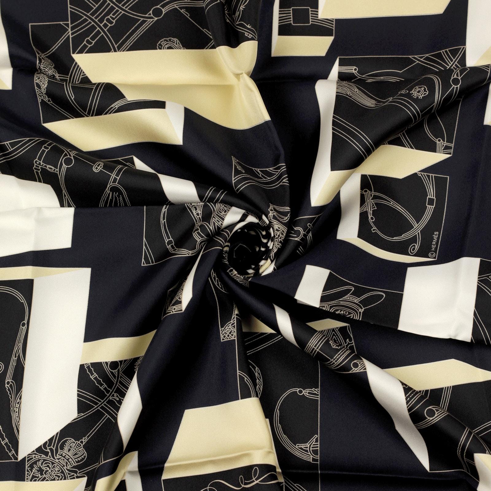 HERMÈS SPRINGS SPRINGS シルクスカーフ 90cm Hermes Scarf 