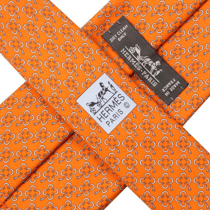 Hermes Men's Silk Tie Clovers Pattern 605987 | Necktie Cravate