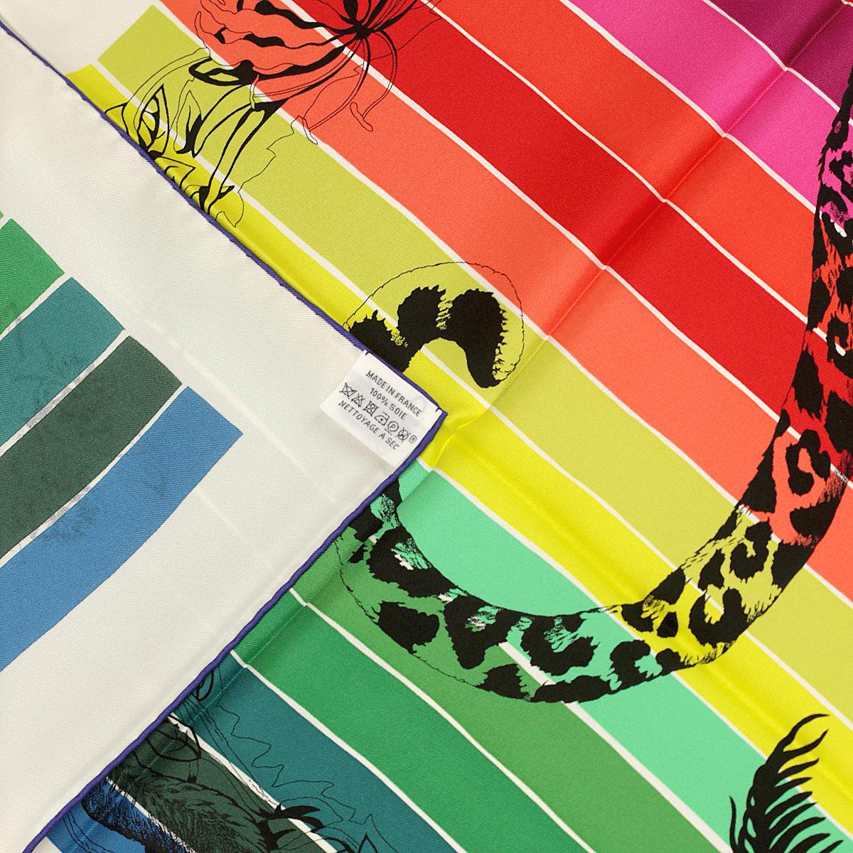 Hermes Scarf "Jungle Love Rainbow" by Robert Dallet 90cm Silk | Carre Foulard