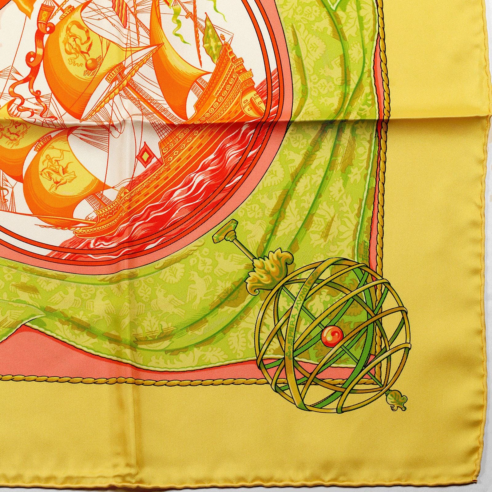 Hermes Scarf "Au Dela de Cinq Mers" by Laurence Bourthoumieux 90cm Silk | Carre Foulard