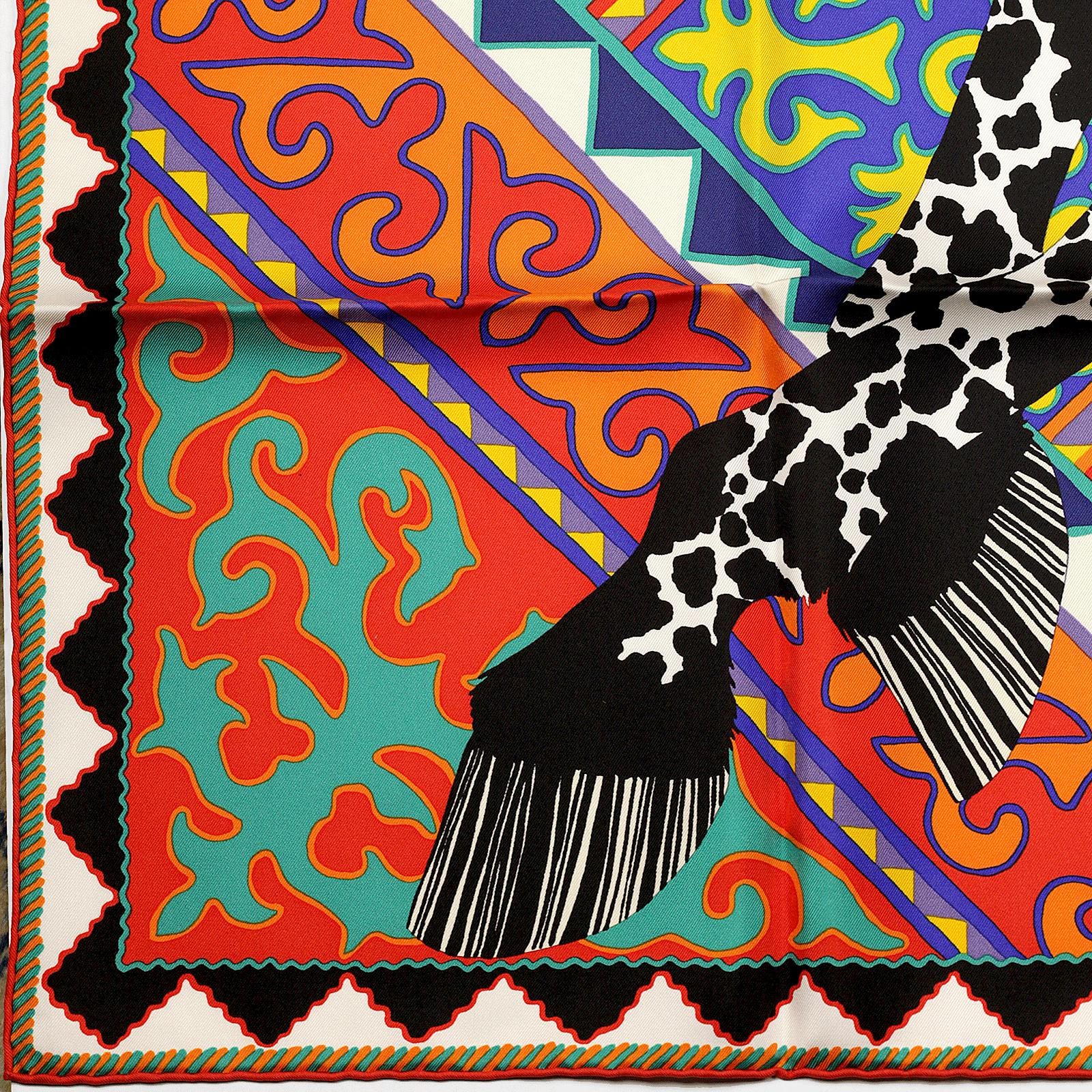 Hermes Scarf "Appaloosa des Steppes" by Alice Shirley 90cm Silk | Carre Foulard