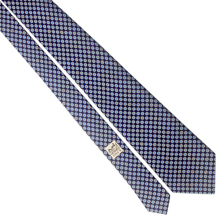 Hermes Men's Silk Tie Geometric Pattern 5250 | Necktie Cravate