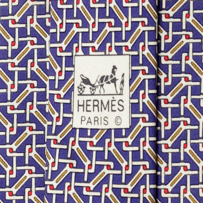 Hermes Men's Silk Tie Geometric Pattern 5050 | Necktie Cravate
