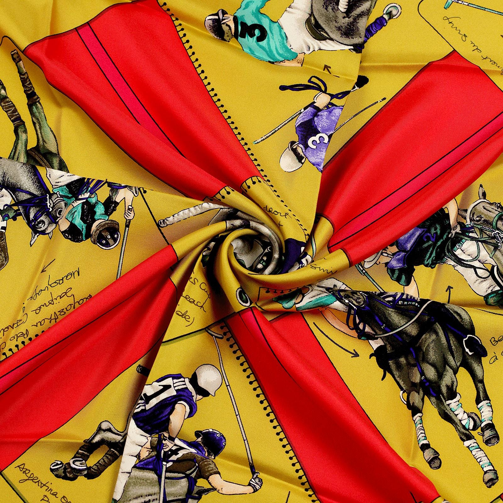 HERMES エルメス LE MONDEDU POLO ポロの世界 ベスト 38 Hermes Scarf 