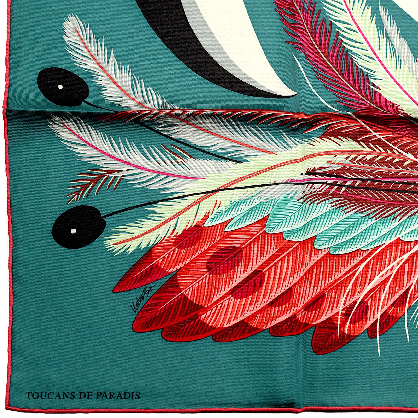 Hermes Scarf "Toucans de Paradis" by Katie Scott 90cm Silk | Carre Foulard