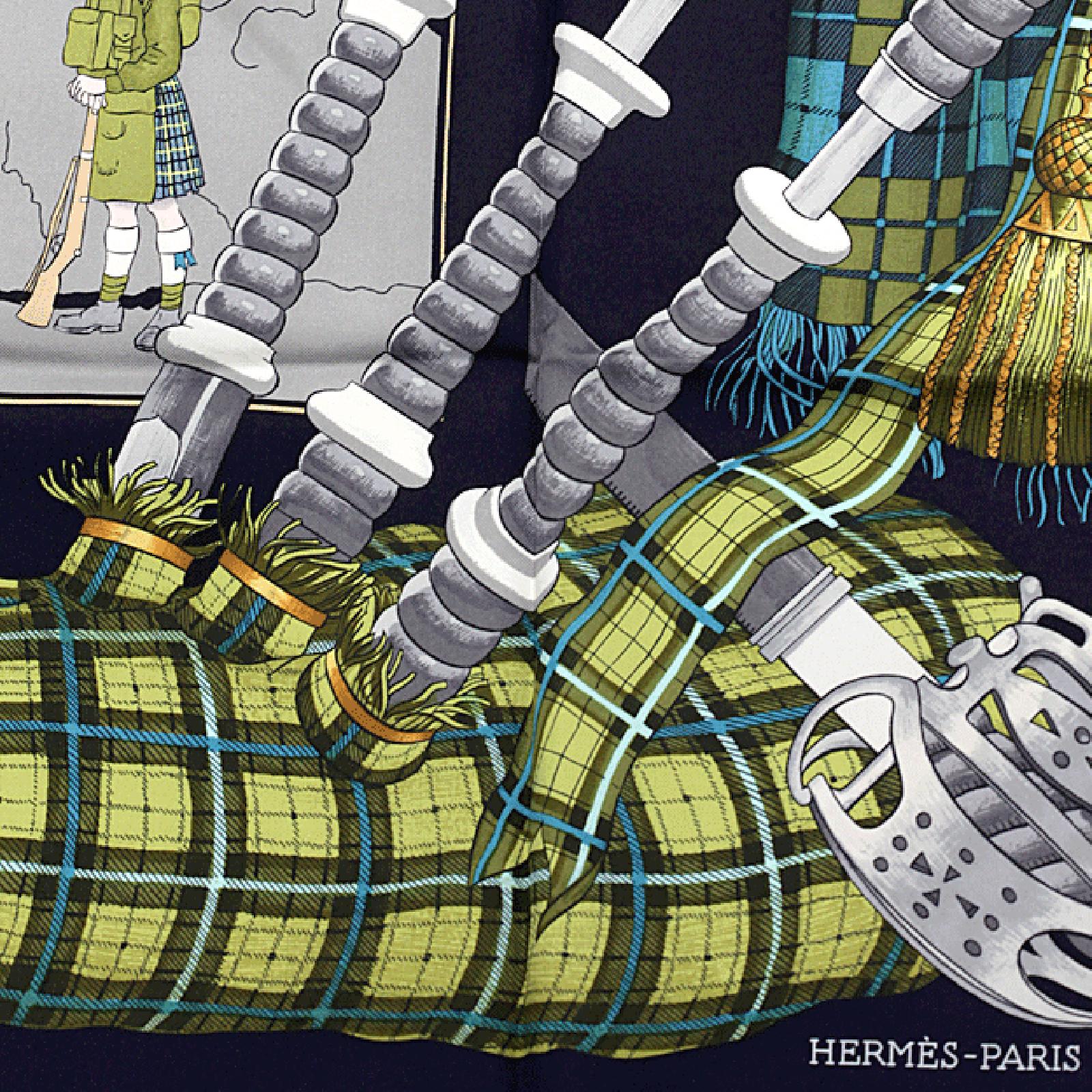 Hermes Scarf "Scotland" by Philippe Ledoux 90cm Silk | Carre Foulard
