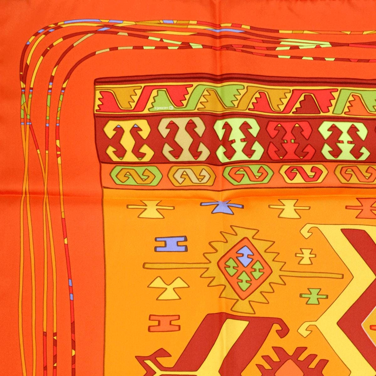 Hermes Scarf "Kilim" by Dimitri Rybaltchenko 90cm Silk