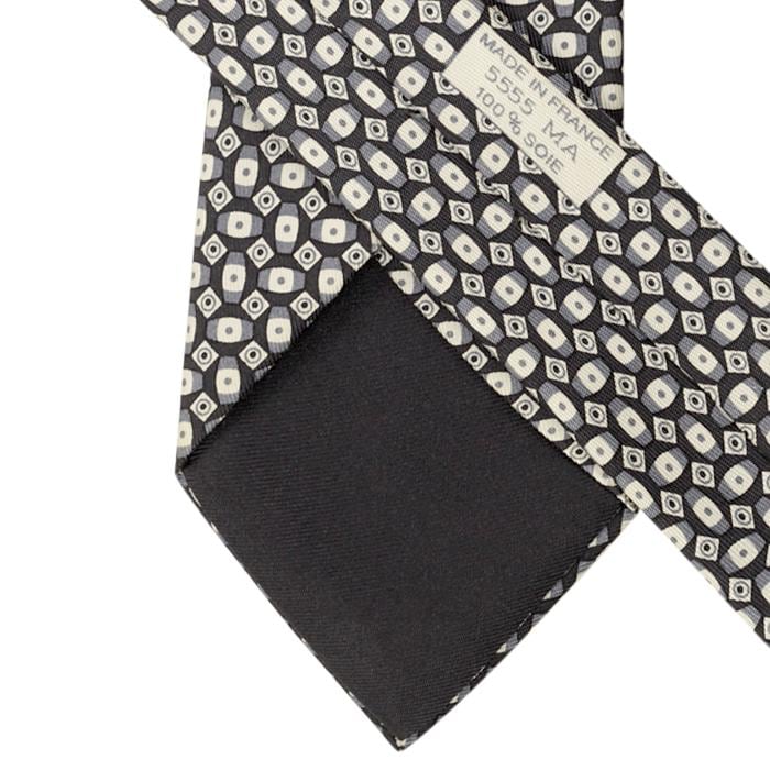 Hermes Men's Silk Tie Geometric Pattern 5555 | Necktie Cravate