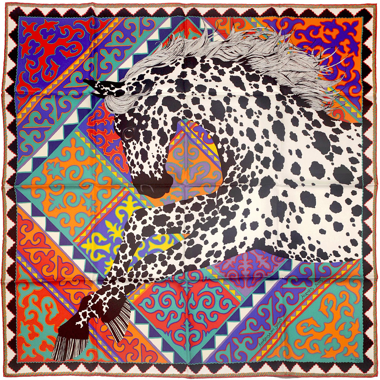 Hermes Scarf "Appaloosa des Steppes" by Alice Shirley 90cm Silk | Carre Foulard