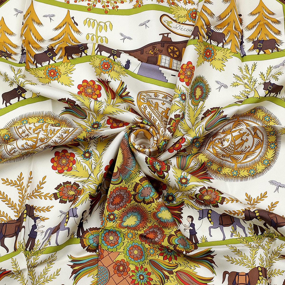 Hermes Scarf "Decoupages" by Anne Rosat 90cm Silk | Carre Foulard