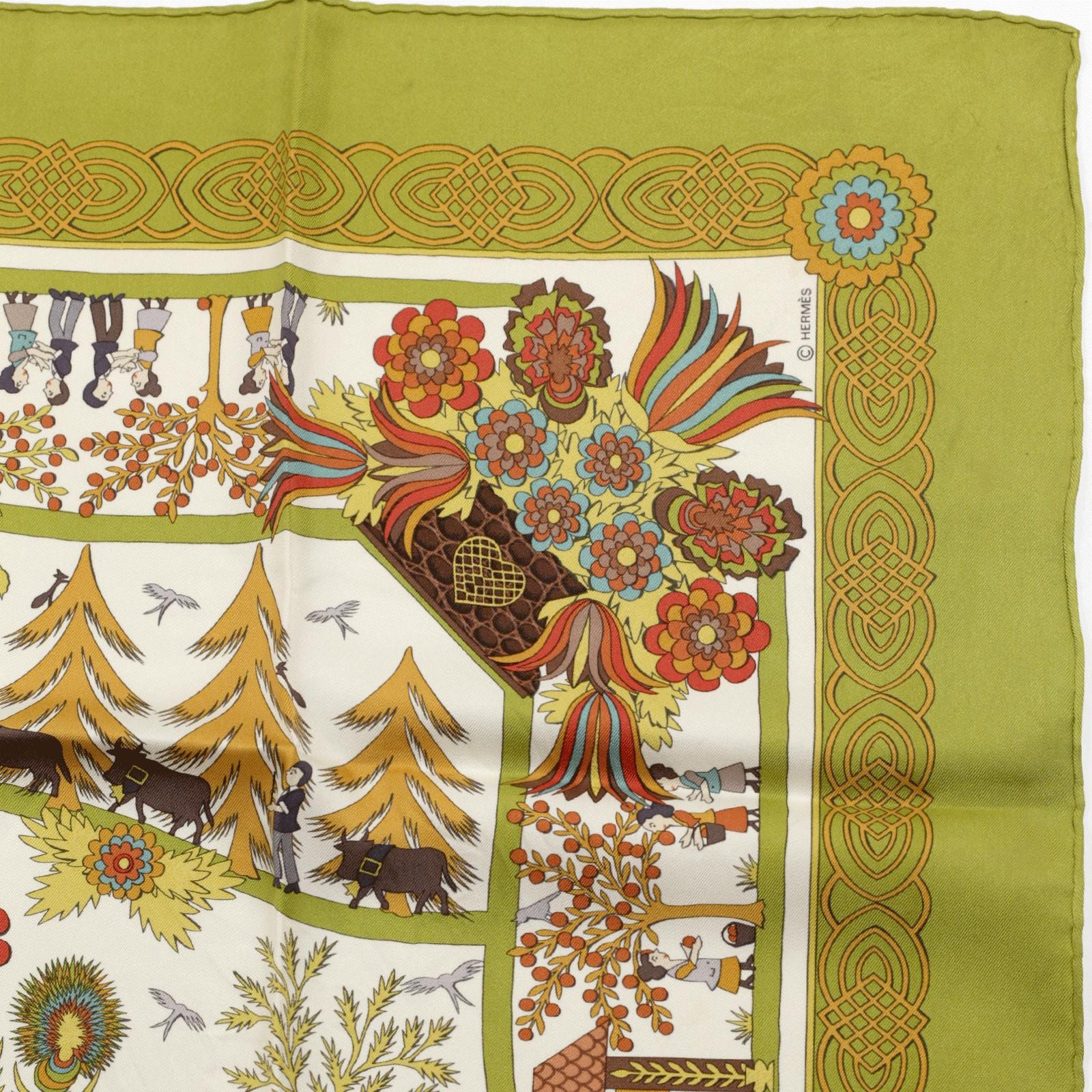 Hermes Scarf "Decoupages" by Anne Rosat 90cm Silk | Carre Foulard