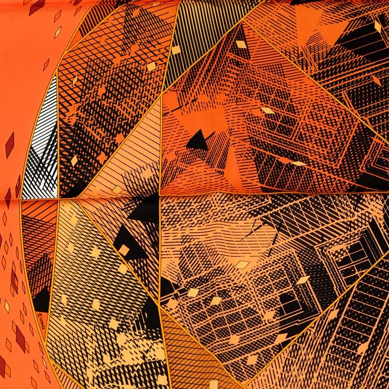 Hermes Scarf "Faubourg by Night" by Benoit Pierre Emery 90cm Silk | Carre Foulard