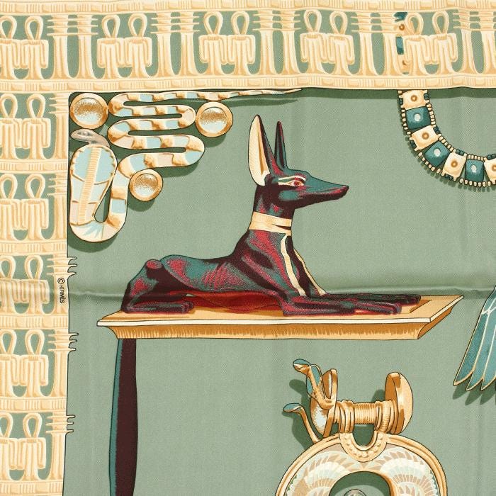 Hermes Scarf "Tutankhamun" by Vladimir Rybaltchenko 90cm Silk | Foulard Carre