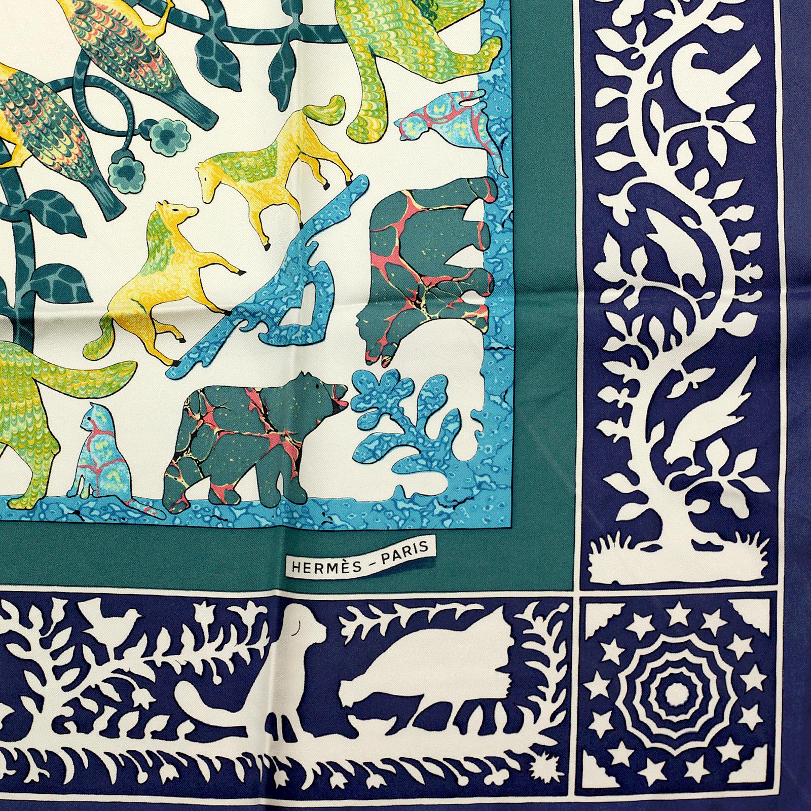 Hermes Scarf "Early America" by Françoise De La Perriere 90cm Silk | Carre Foulard