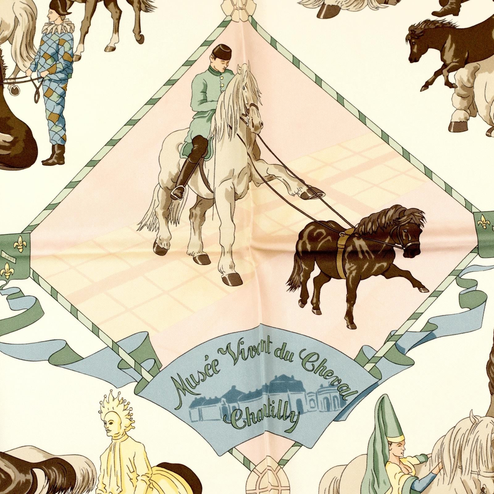 Hermes Scarf "Musee Vivant du Cheval" by Hubert de Watrigant 90cm Silk | Carre Foulard