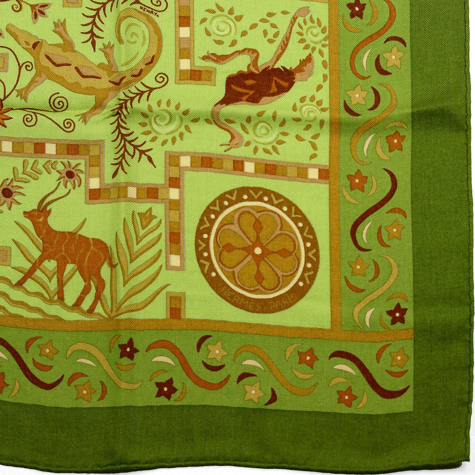 Hermes Scarf "Forces de la Vie" by Christine Henry 90cm Cashmere | Carre Foulard