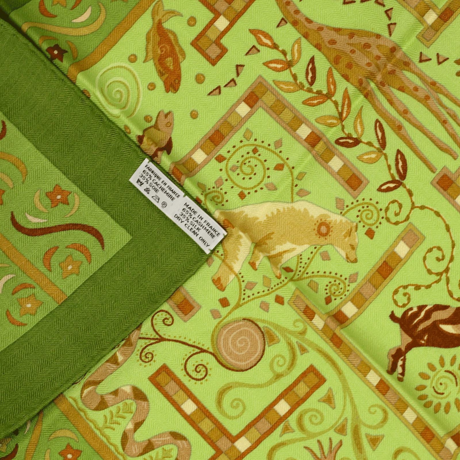 Hermes Scarf "Forces de la Vie" by Christine Henry 90cm Cashmere | Carre Foulard