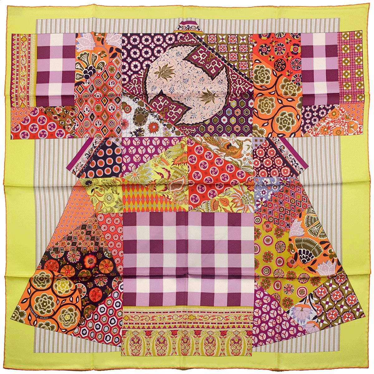 Hermes Scarf "L'Art du Sarasa" by Aline Honore 90cm Silk