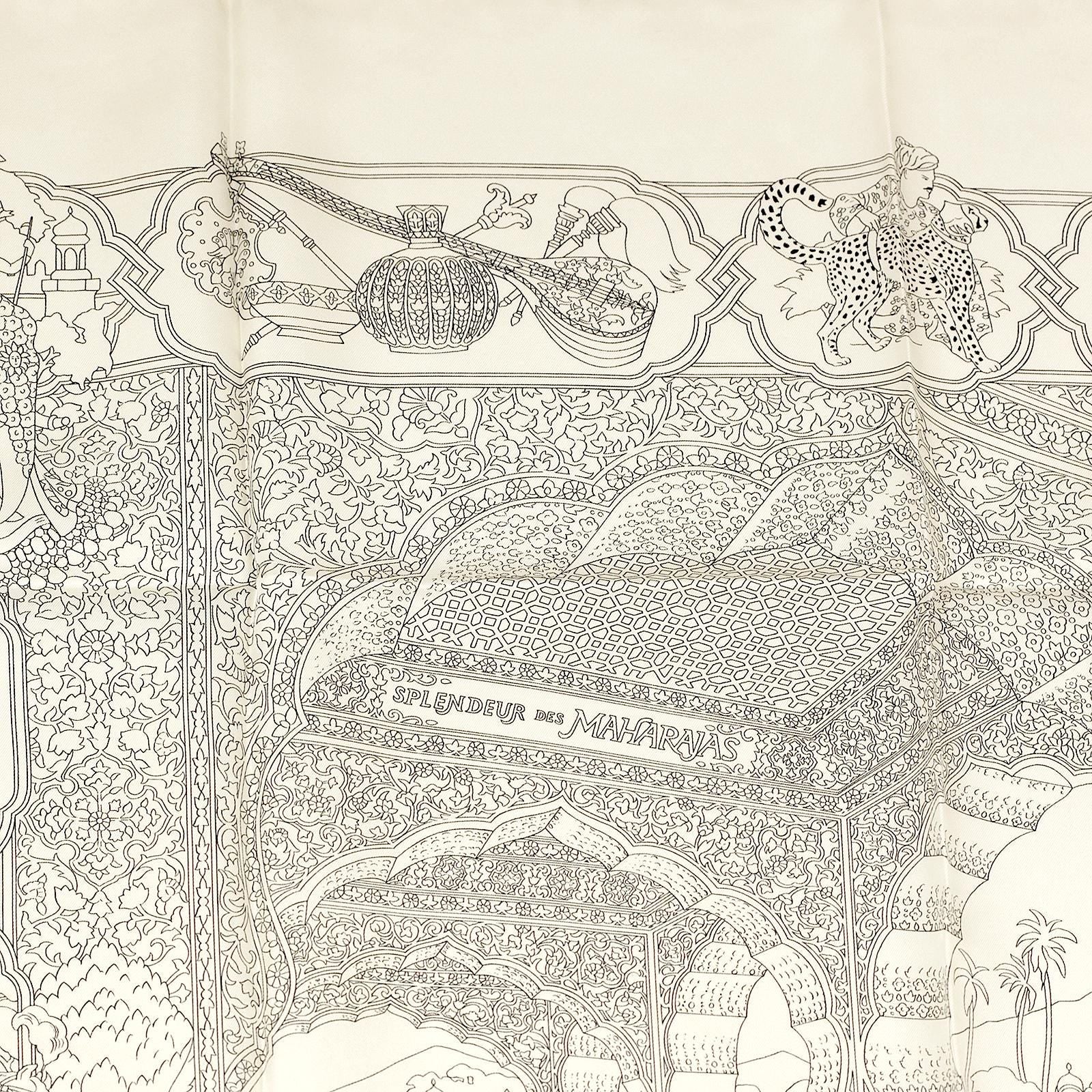 Hermes Scarf "Splendeur des Maharajas" by Catherine Baschet 90cm Silk | Foulard Carre