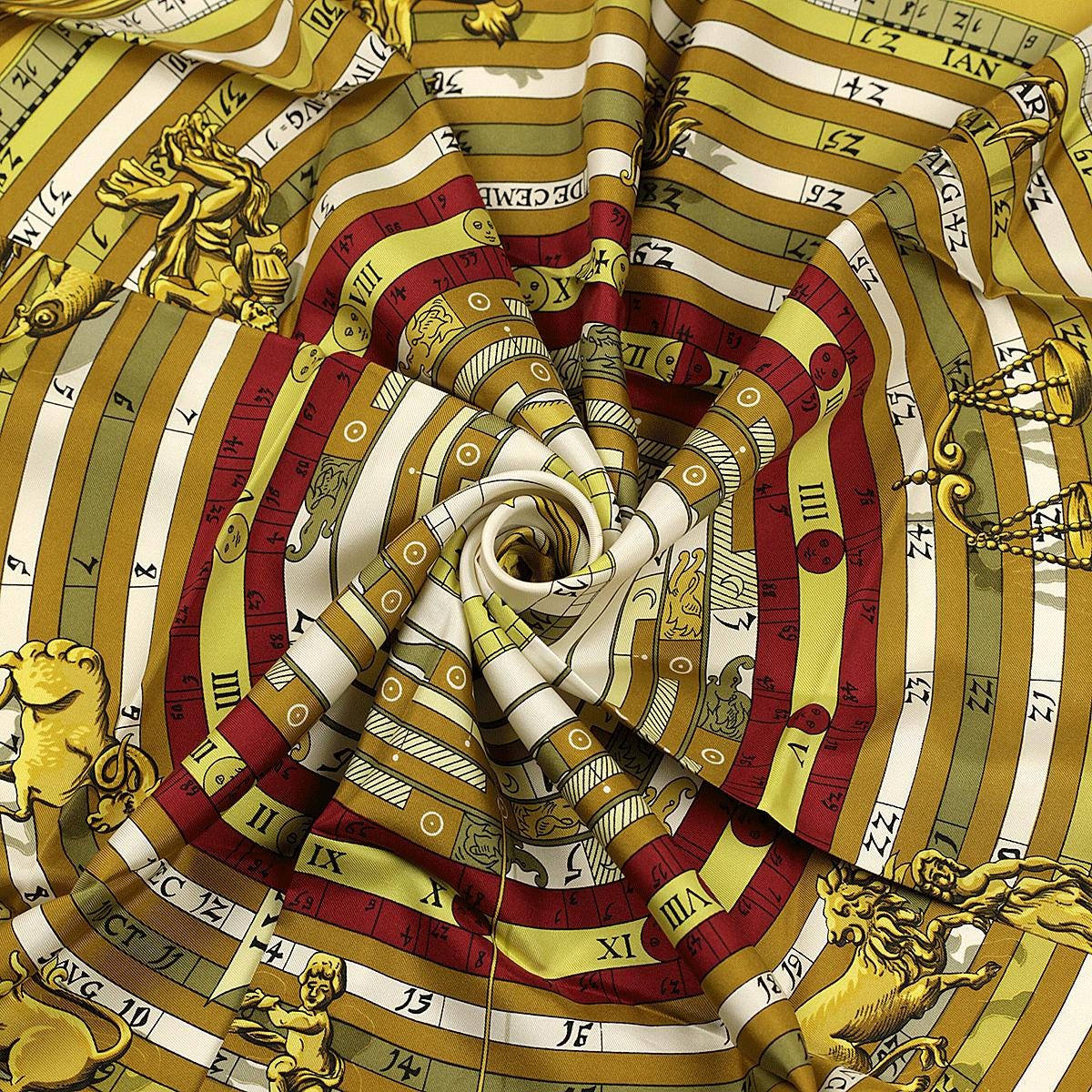 Hermes Scarf "Astrologie" by Françoise Façonnet Vintage 90cm Silk