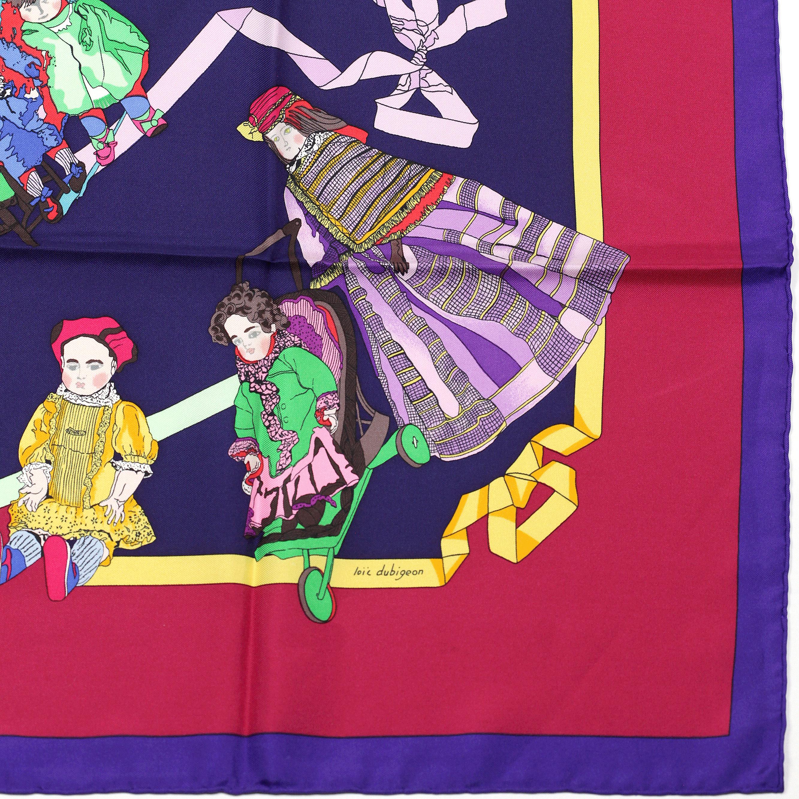 Hermes Scarf "Hello Dolly" by Loic Dubigeon 90cm Silk | Carre Foulard