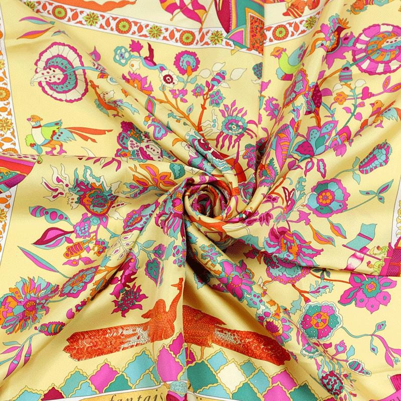 Hermes Scarf "Fantaisies Indiennes" by Loïc Dubigeon 90cm Silk | Carre Foulard