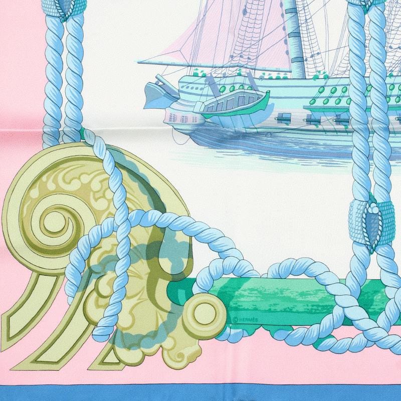 Hermes Scarf "Tribord" by Julia Abadie 90cm Silk | Carre Foulard