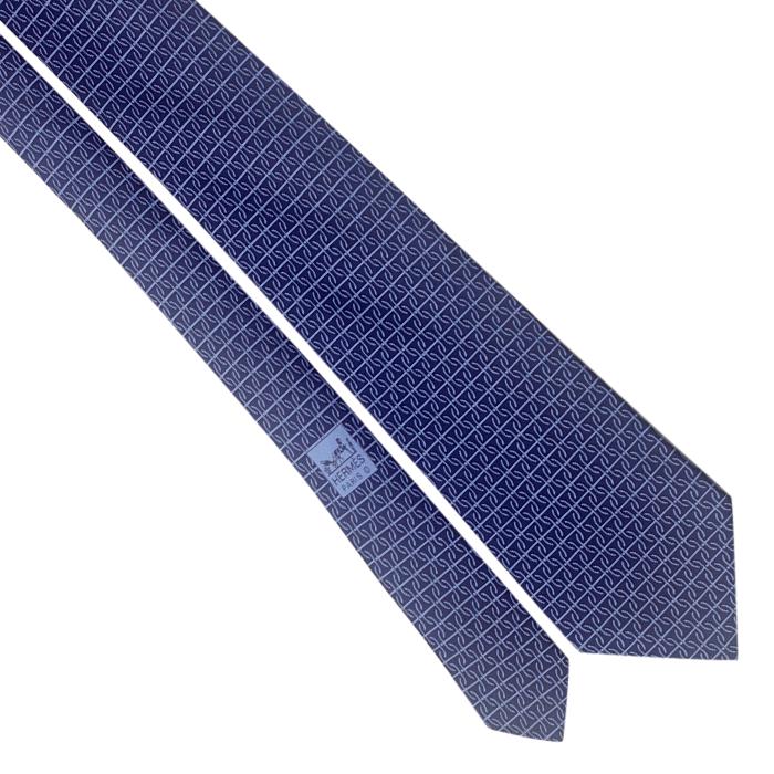 Hermes Men's Silk Tie Geometric Pattern 5146 | Necktie Cravate