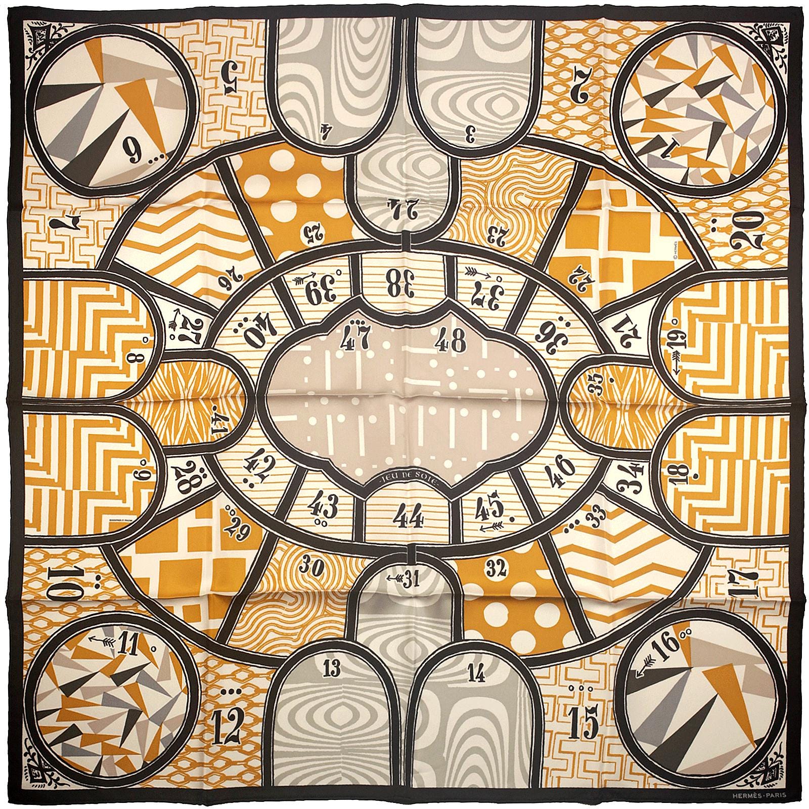 Hermes Scarf "Jeu de Soie" by Giancarlo Pagni 90cm Silk | Foulard Carre NIB