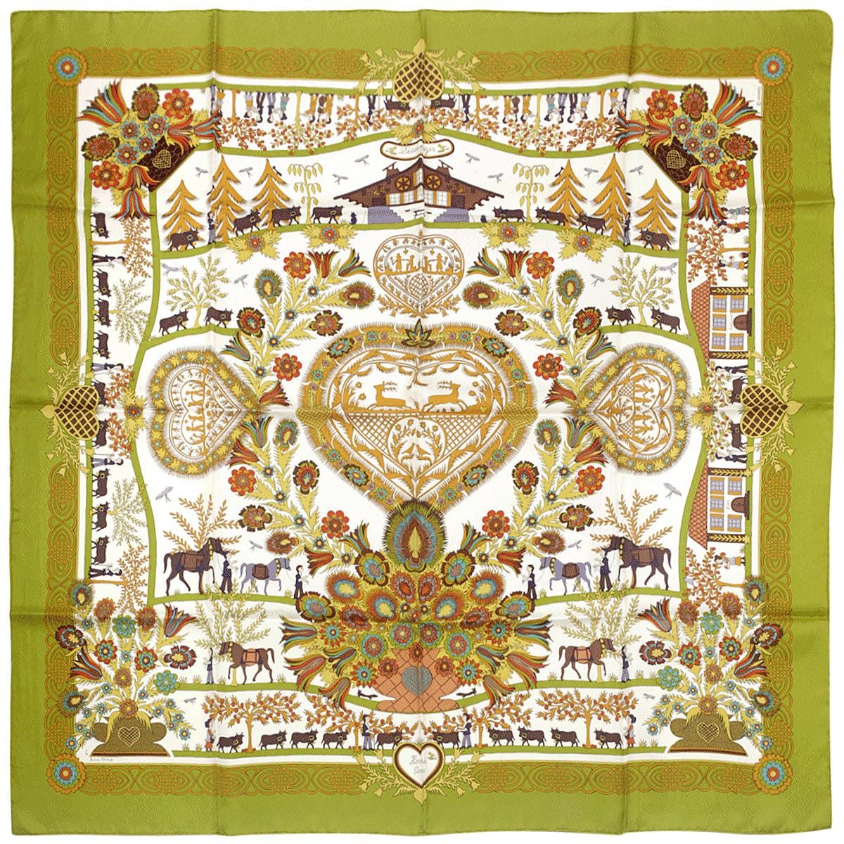 Hermes Scarf "Decoupages" by Anne Rosat 90cm Silk | Carre Foulard