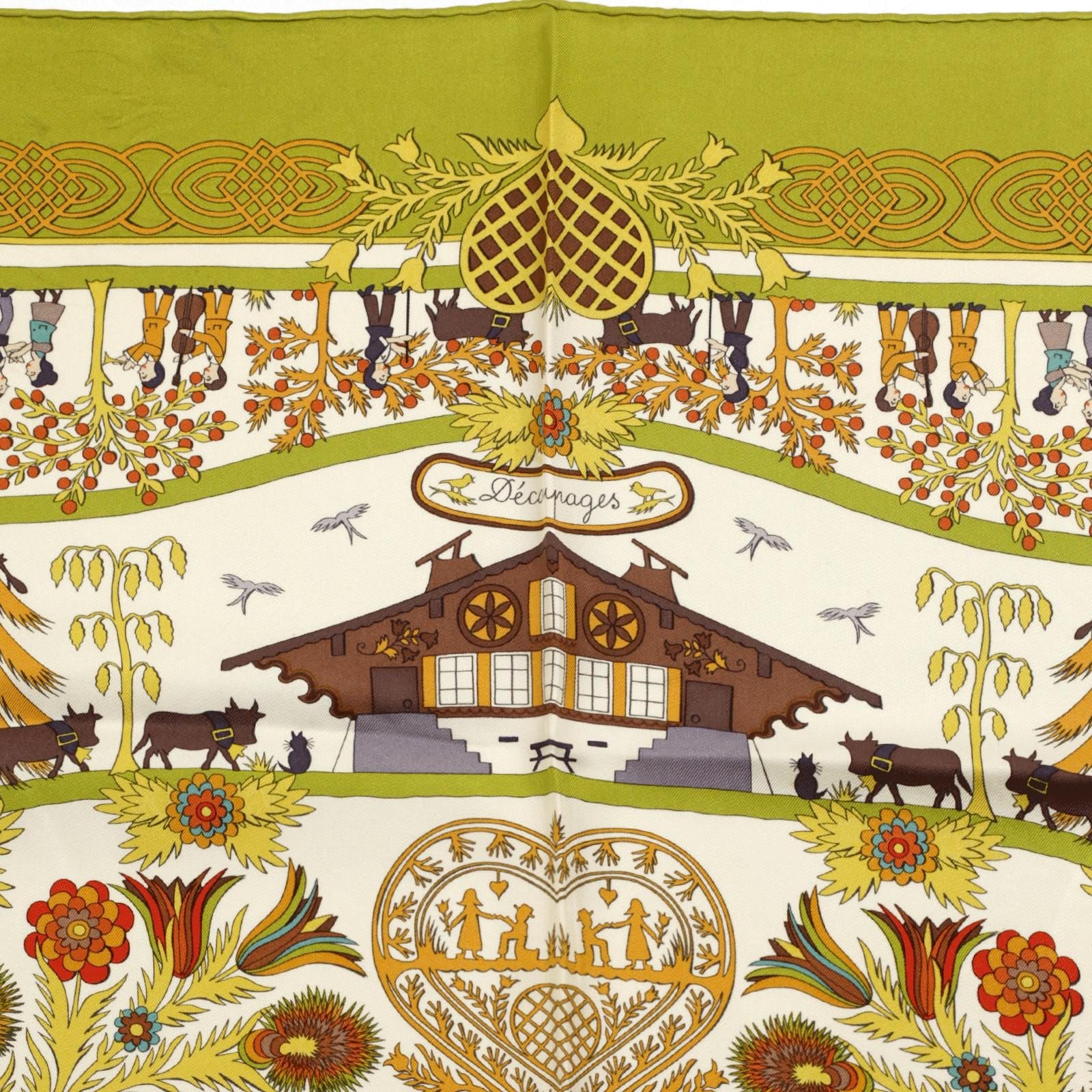 Hermes Scarf "Decoupages" by Anne Rosat 90cm Silk | Carre Foulard