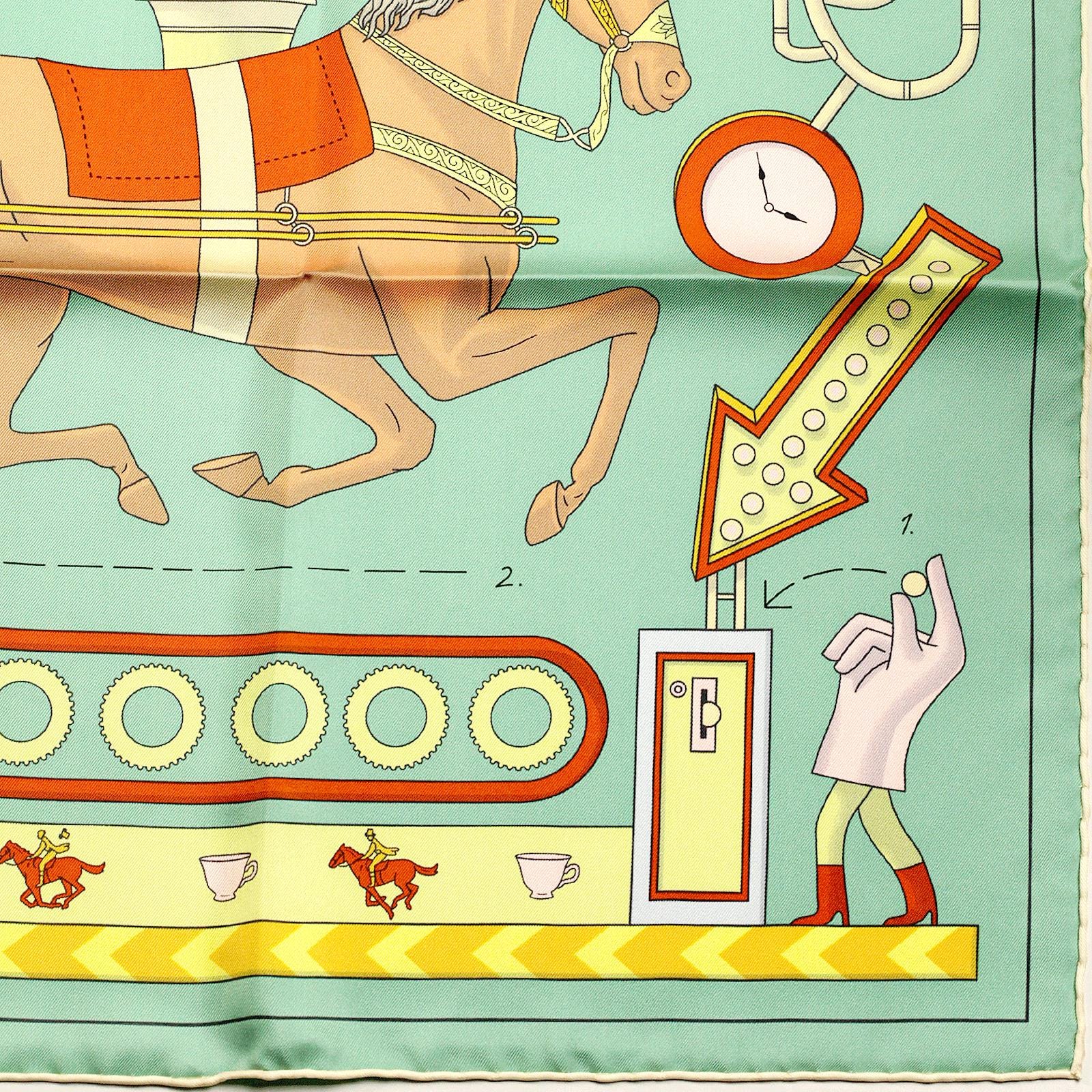 Hermes Scarf "Tea for Two" by Jonathon Burton 90cm Silk | Carre Foulard