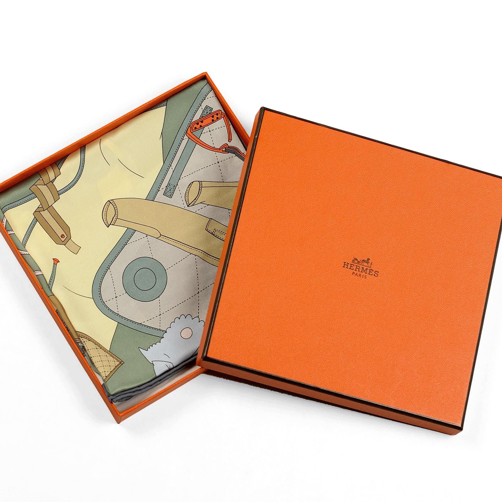 Hermes Scarf "Pele-Mele Sellier" by Thibaut Huchard 70cm Silk | Carre Foulard