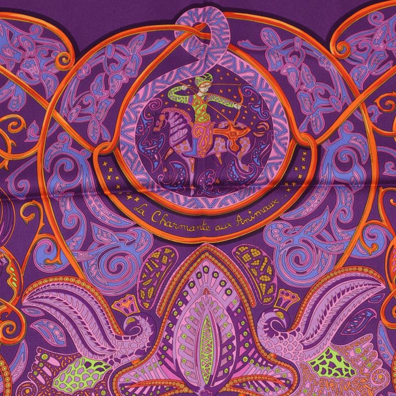 Hermes Scarf "La Charmante aux Animaux" by Annie Faivre 90cm Silk | Carre Foulard