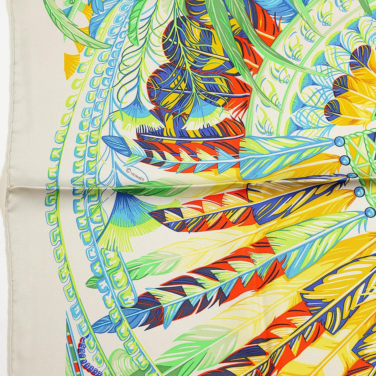 Hermes Scarf "Danse Pacifique" by Laurence Bourthoumieux 90cm Silk
