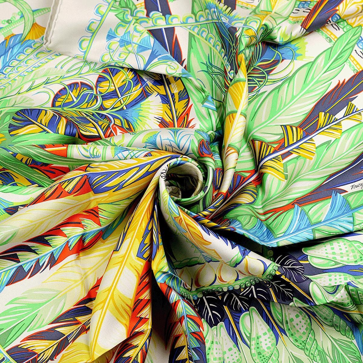 Hermes Scarf "Danse Pacifique" by Laurence Bourthoumieux 90cm Silk