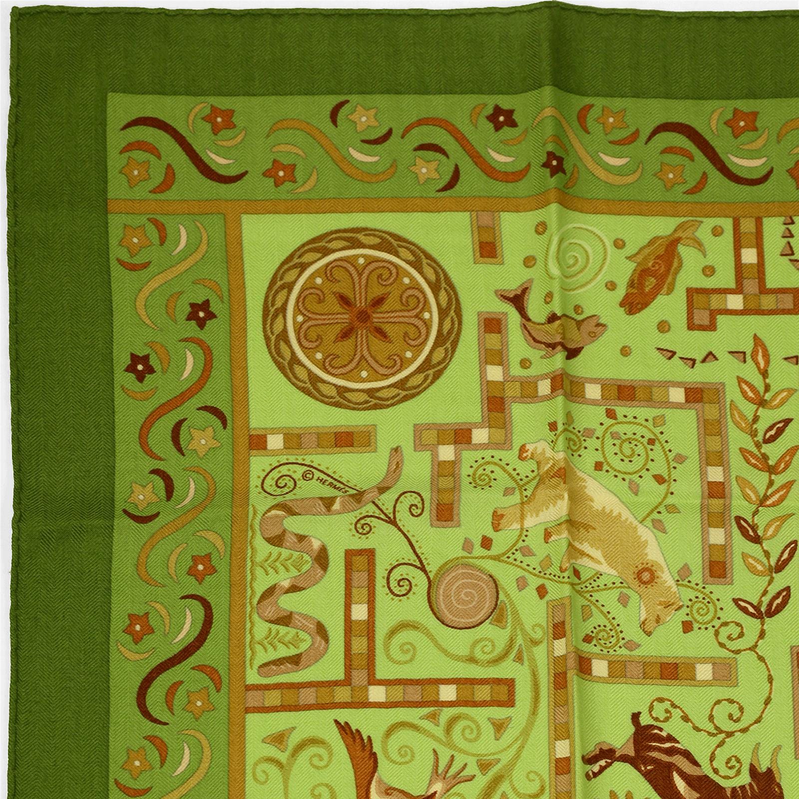 Hermes Scarf "Forces de la Vie" by Christine Henry 90cm Cashmere | Carre Foulard