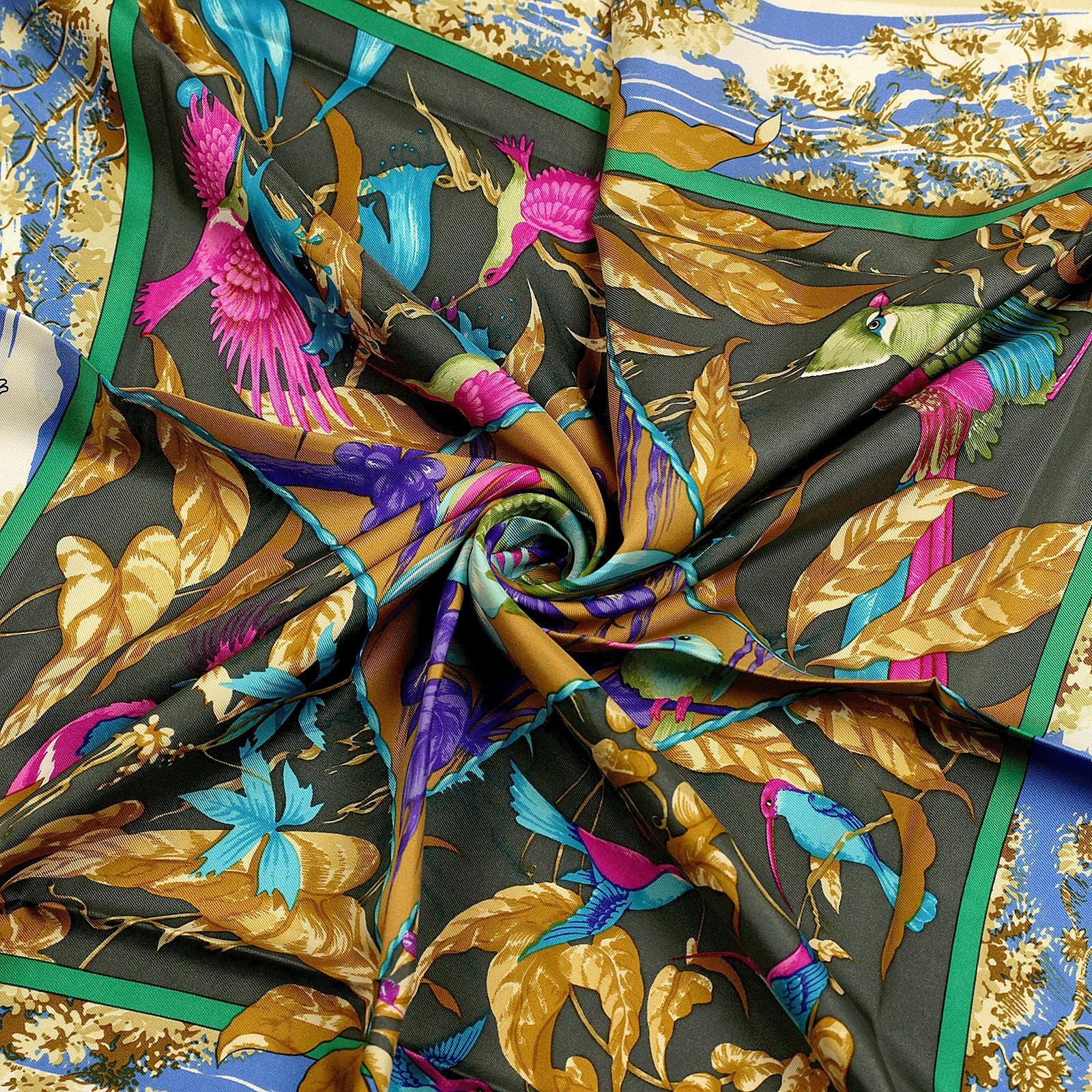 Hermes Scarf "Tropiques" by Laurence Bourthoumieux Vintage 90cm Silk | Carre Foulard